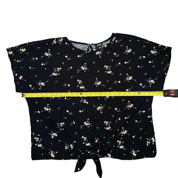 Buffalo David Bitton Black Floral Knotted Front Shirt XX-Large NEW - Picture 3 of 4